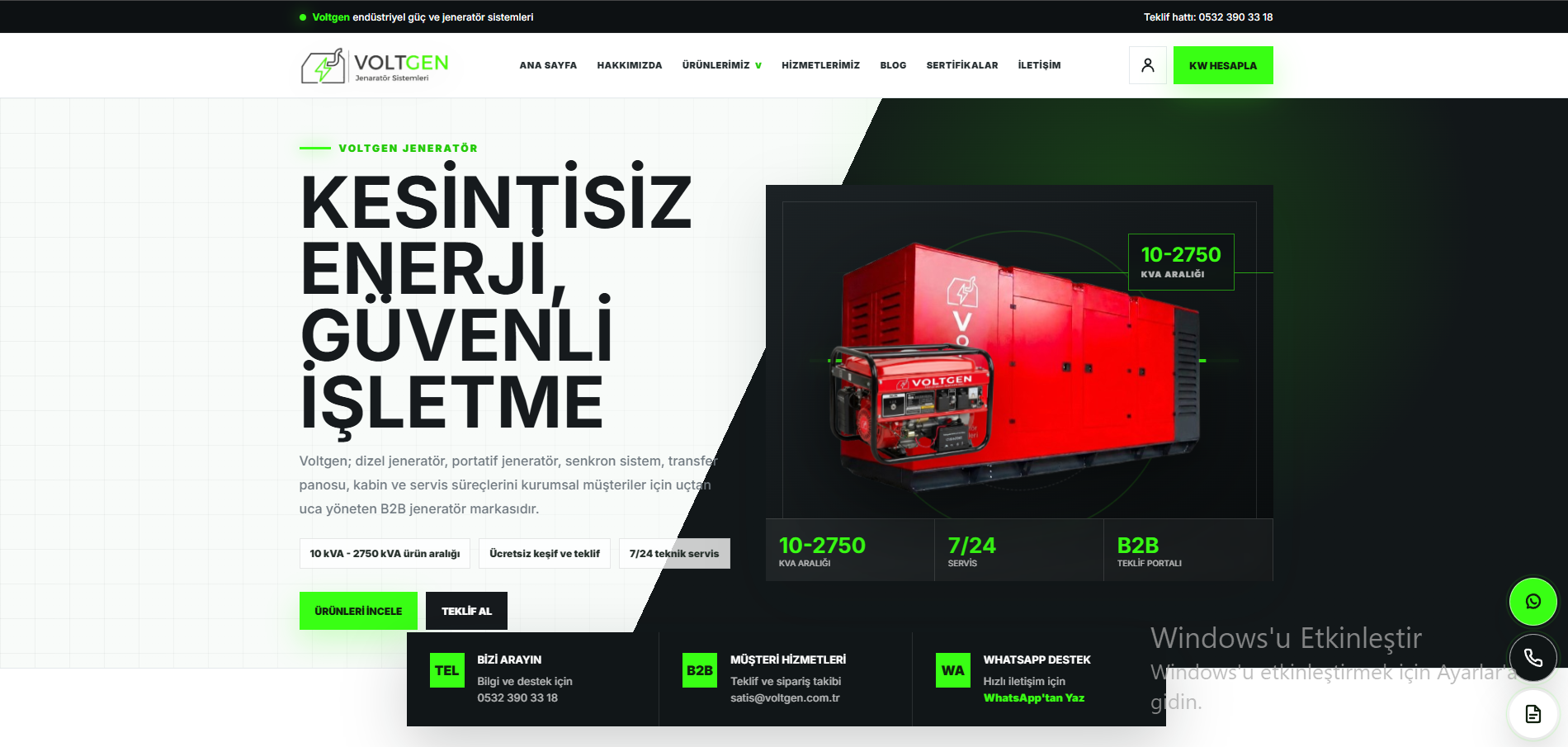 Üretim ve Fabrikalar İçin B2B Web Sitesi