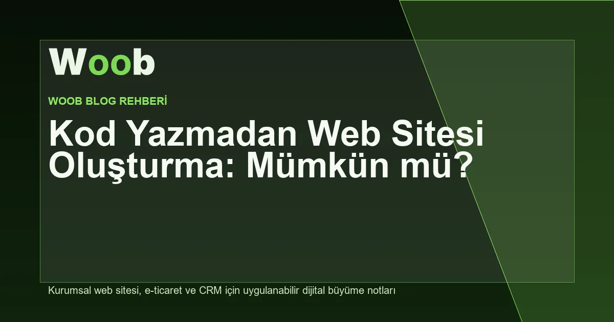 Kod Yazmadan Web Sitesi Oluşturma: Mümkün mü? - Woob Blog kapak görseli