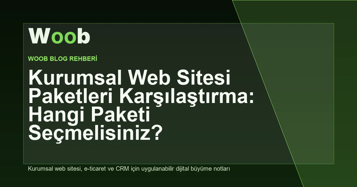 Kurumsal Web Sitesi Paketleri Karşılaştırma: Hangi Paketi Seçmelisiniz? - Woob Blog kapak görseli