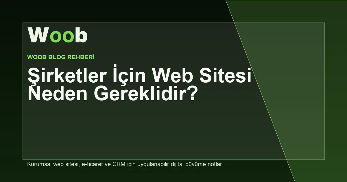Şirketler İçin Web Sitesi Neden Gereklidir? - Woob Blog kapak görseli