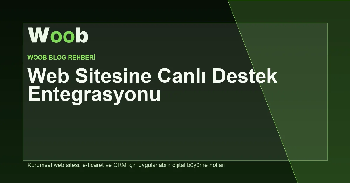 Web Sitesine Canlı Destek Entegrasyonu - Woob Blog