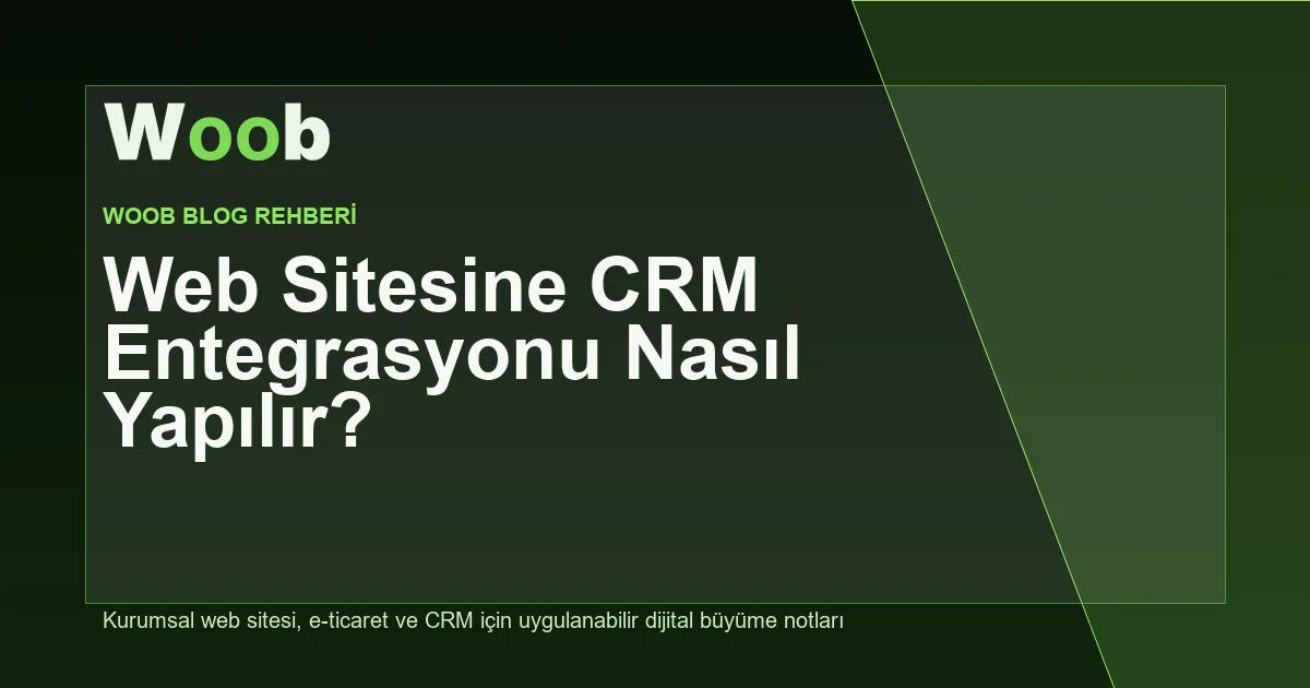 Web Sitesine CRM Entegrasyonu Nasıl Yapılır? - Woob Blog kapak görseli