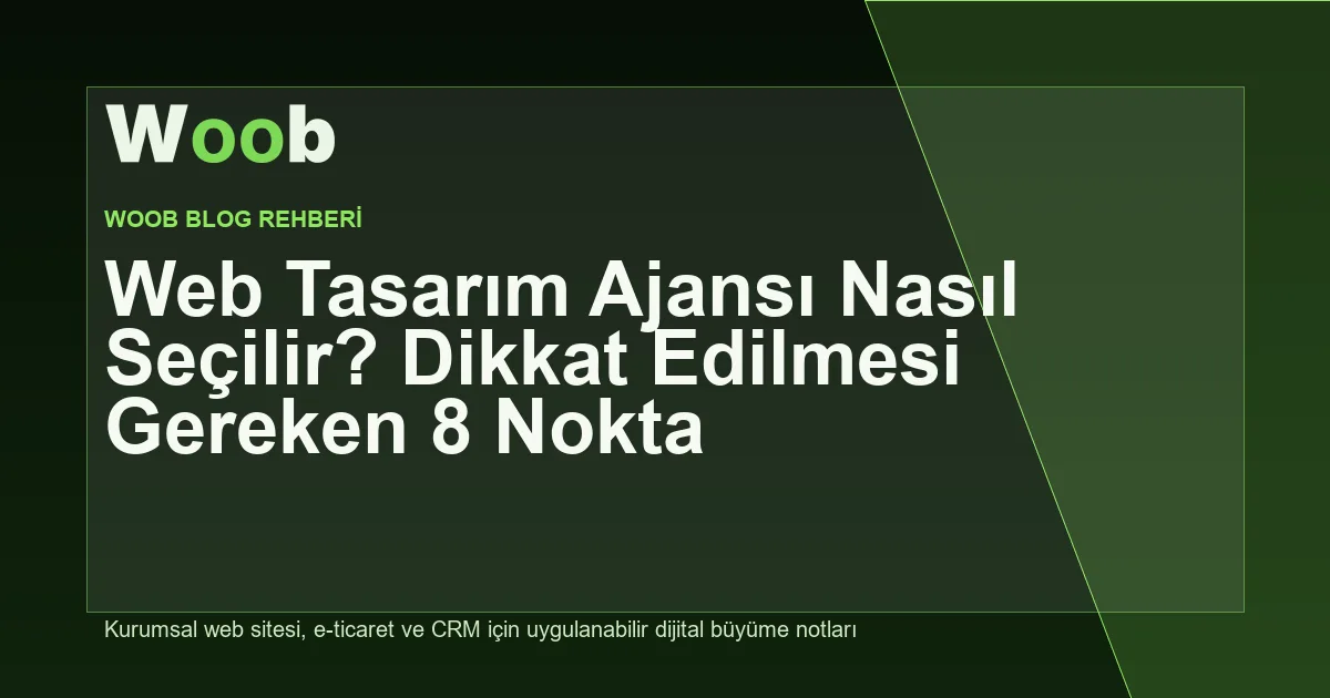 Web Tasarım Ajansı Nasıl Seçilir? Dikkat Edilmesi Gereken 8 Nokta - Woob Blog kapak görseli