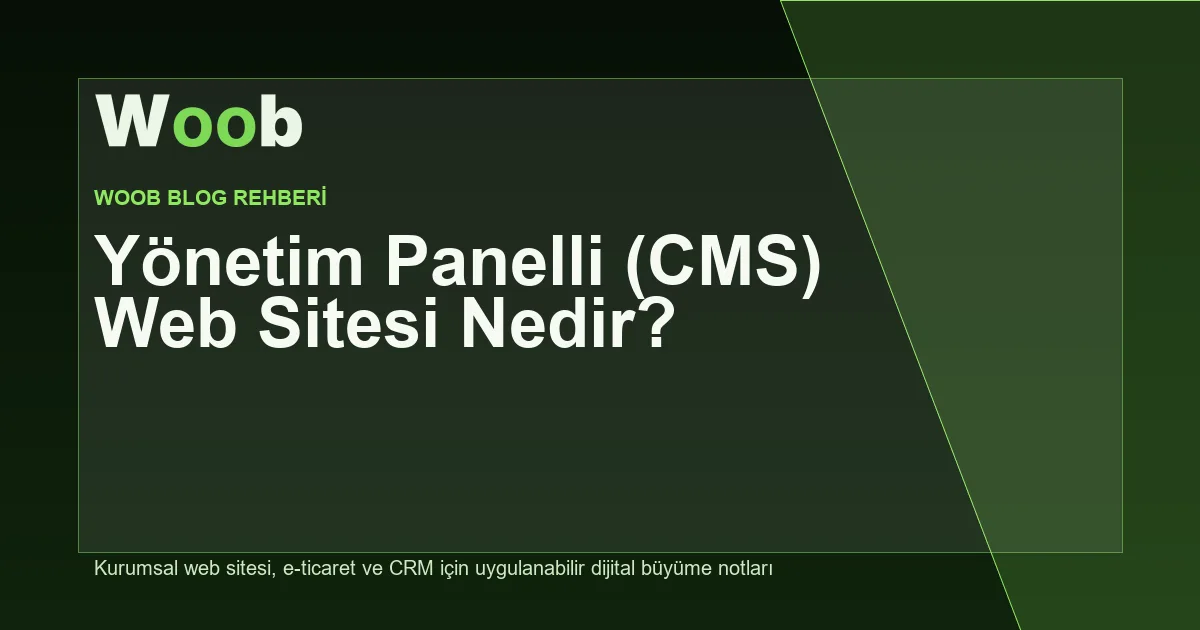 Yönetim Panelli (CMS) Web Sitesi Nedir? - Woob Blog kapak görseli